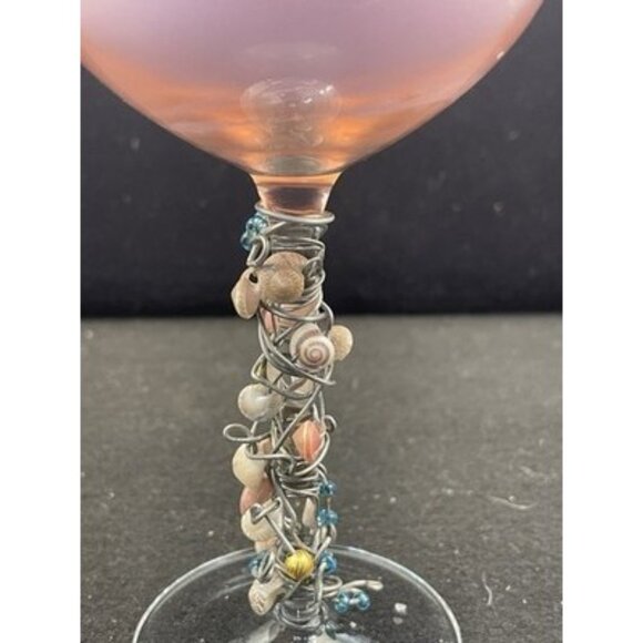 Saturn Seashell Candle Purple Pink Lavender Wine Goblet - Picture 9 of 10